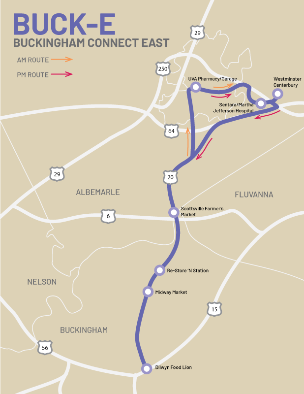 Buckingham East CONNECT route
